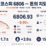 코스피 6000대 블랙먼데이 6806 자금 지도 인포그래픽