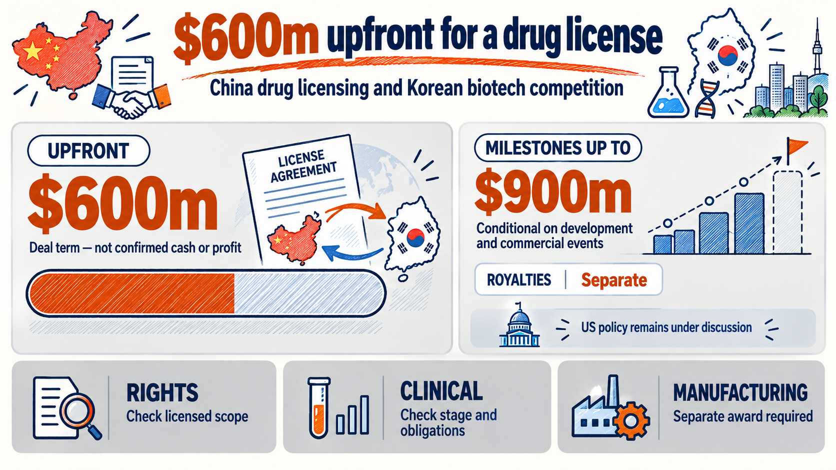 China drug licensing — what $600m upfront means for Korean biotech