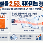 K153 고굴절률 고분자 2.53과 유연 적외선 광학 개념 인포그래픽
