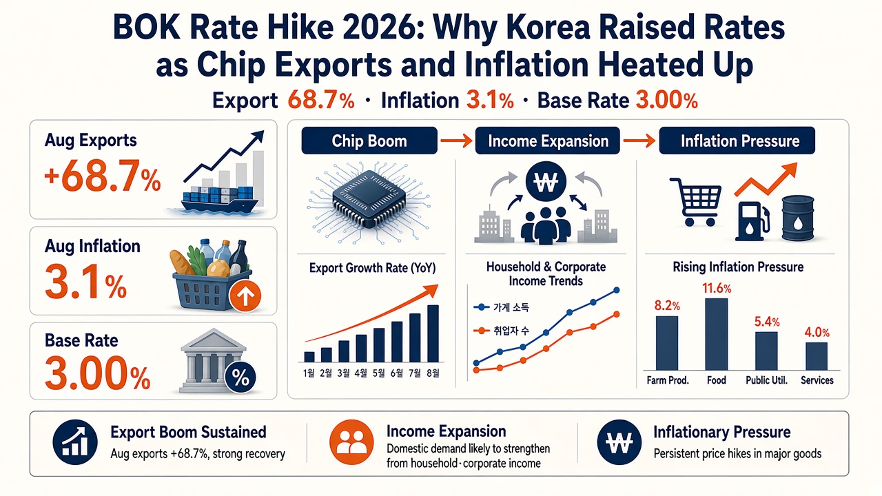 BOK Rate Hike 2026: Why Korea Raised Rates as Chip Exports and Inflation Heated Up