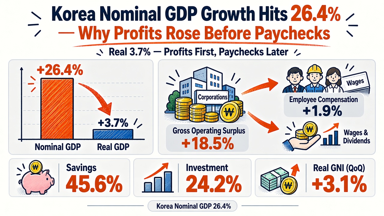 Korea Nominal GDP Growth Hits 26.4% — Why Profits Rose Before Paychecks