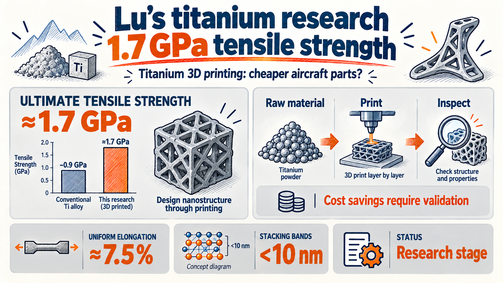 Titanium 3D printing: Can 1.7 GPa strength make aircraft parts cheaper?