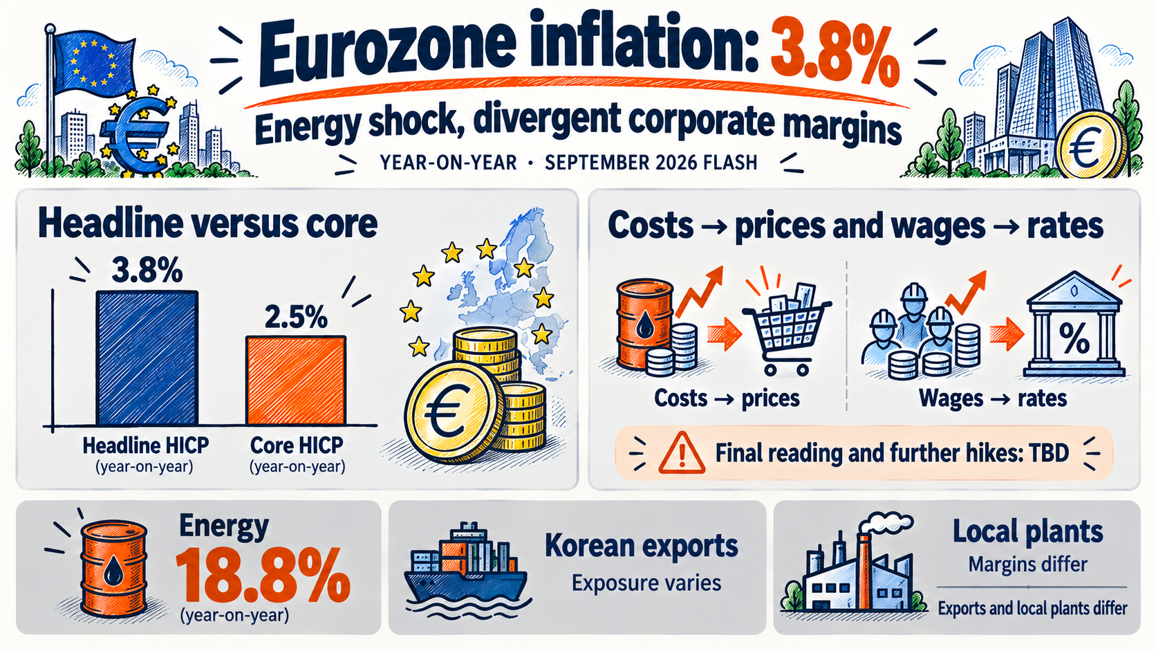 Eurozone inflation hits 3.8% as energy jumps 18.8%: why Korean profits may diverge