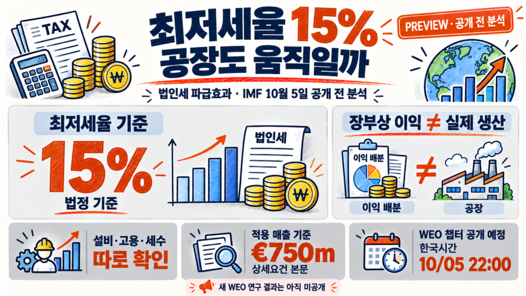 법인세 파급효과: 15% 최저한세와 이익·공장·세수의 이동