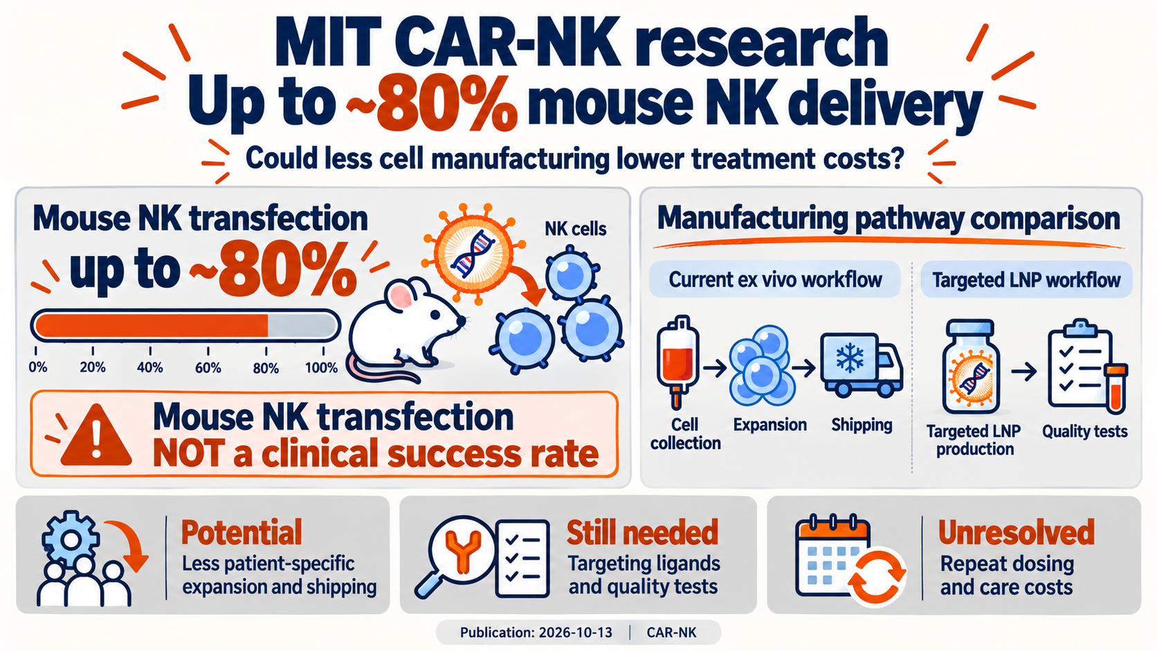 In vivo CAR-NK: up to 80% mouse NK delivery—where could costs fall?