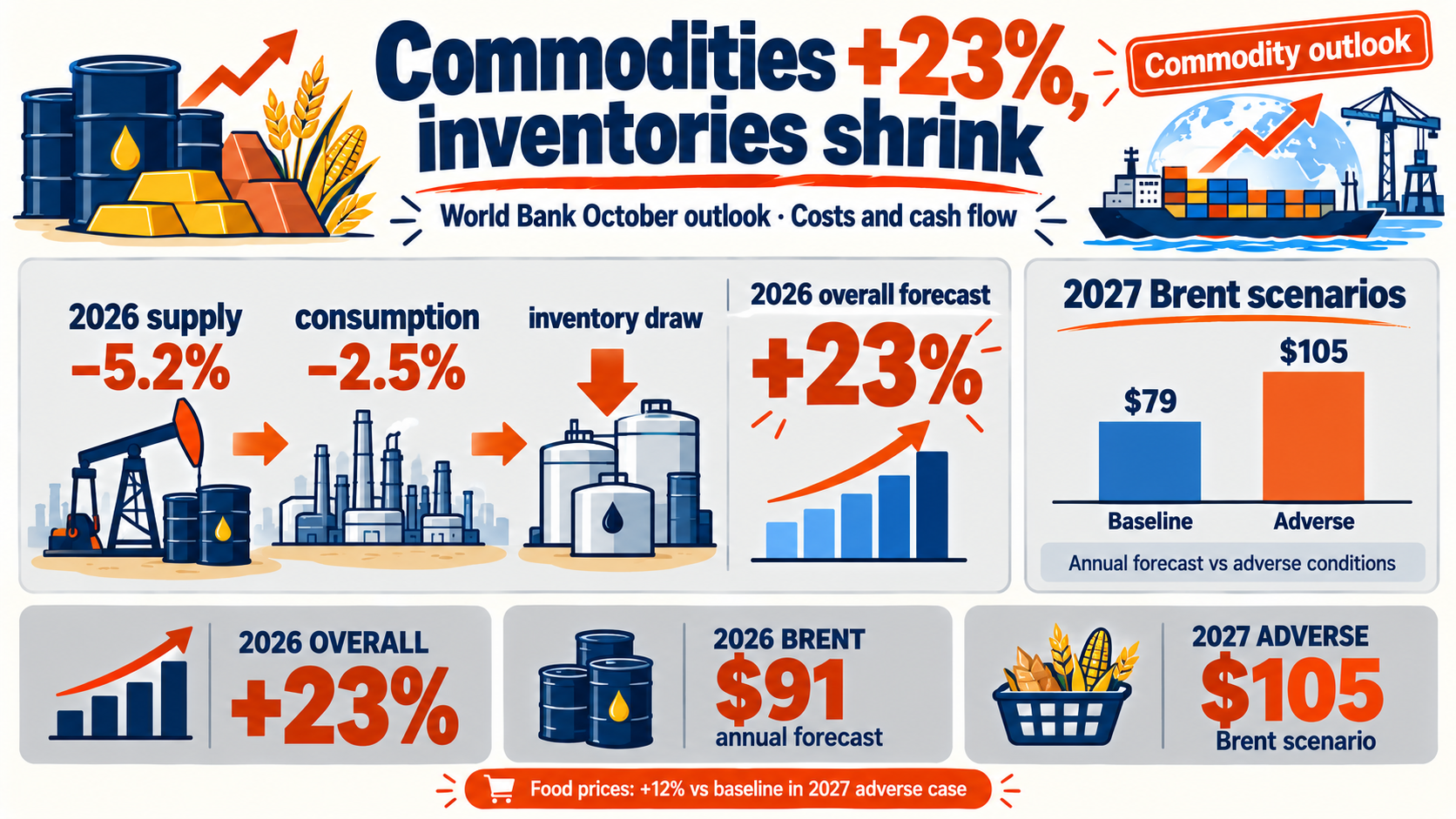 Commodity Outlook: World Bank Sees 23% Price Jump as Oil Stocks Drain